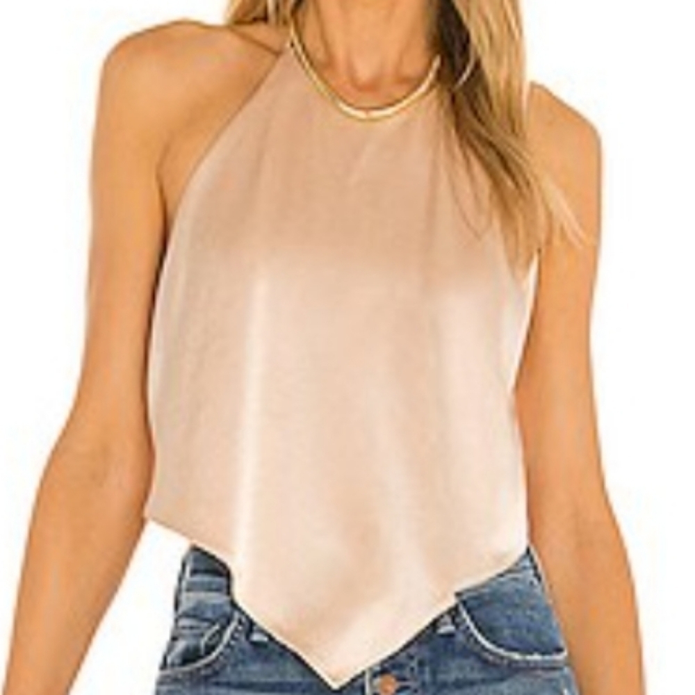 Alice + Olivia Frenchie Satin Halter Top